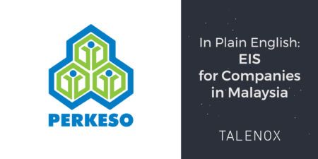 perkeso and talenox logo on banner with text "In Plain English: EIS for companies in Malaysia"