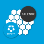 graphic banner with talenox and deputy logos