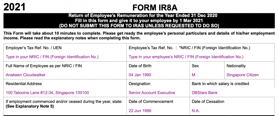 Ir8a Simplified For Employers Updated 2021 Guide 6376