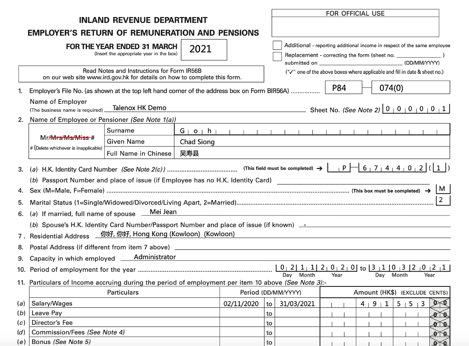 IR56B Basics & Filing With Talenox FREE : The Vox Of Talenox