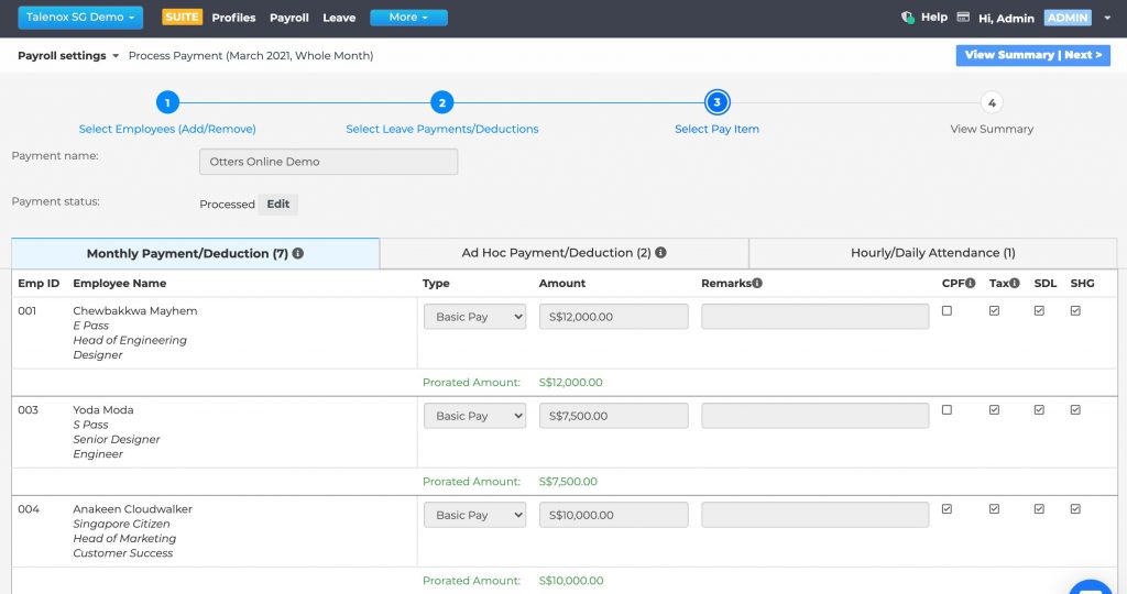 Talenox Updates Q1 2021 pay items payroll process