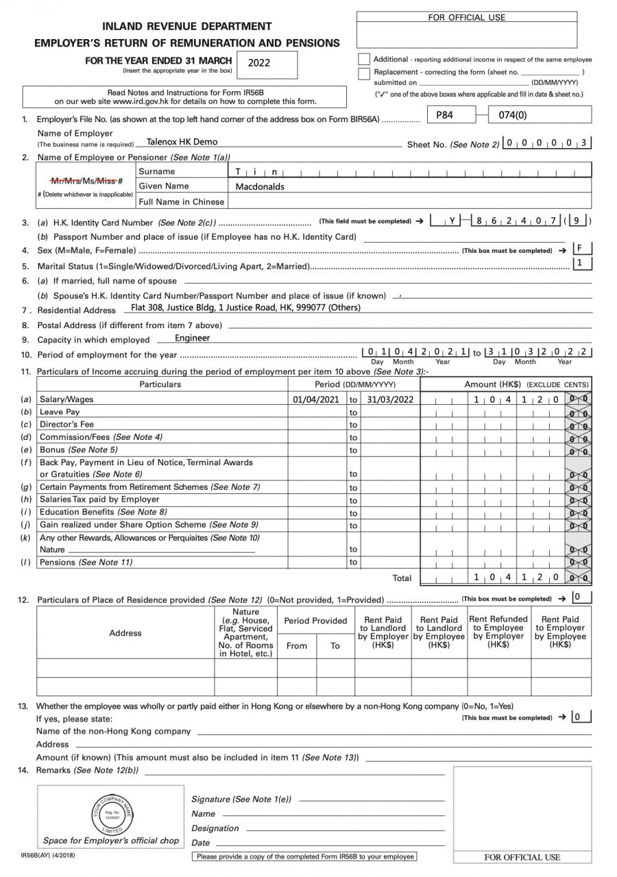 What Is IR56B? Explanatory Notes & Filing With Talenox Free